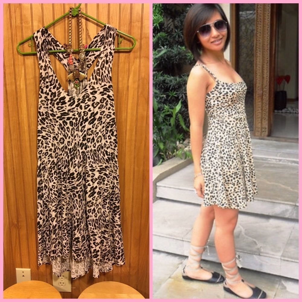 H&M Leopard Racer Back Dress Sz L